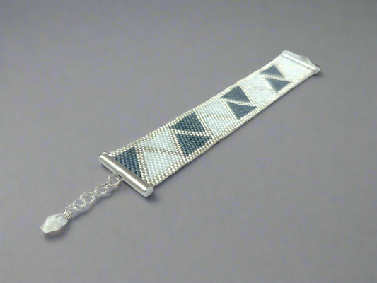 Faith in Structure – Geometric Miyuki Wide Cuff Bracelet