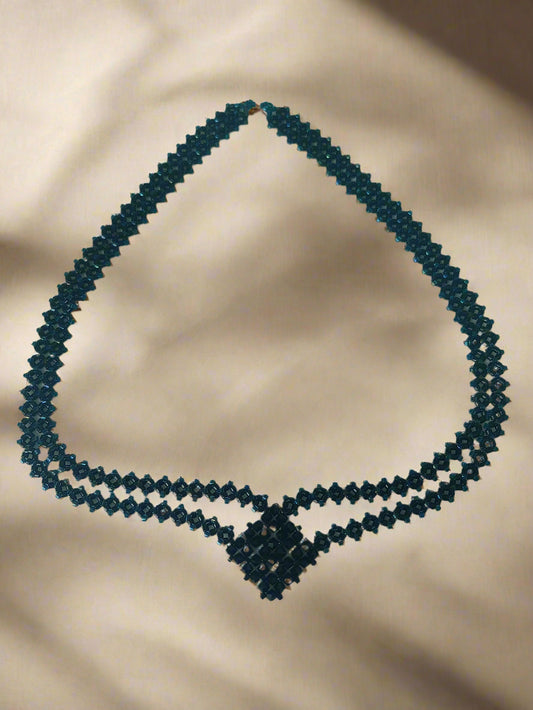 "Midnight Cluster" Double-Strand Beaded Necklace