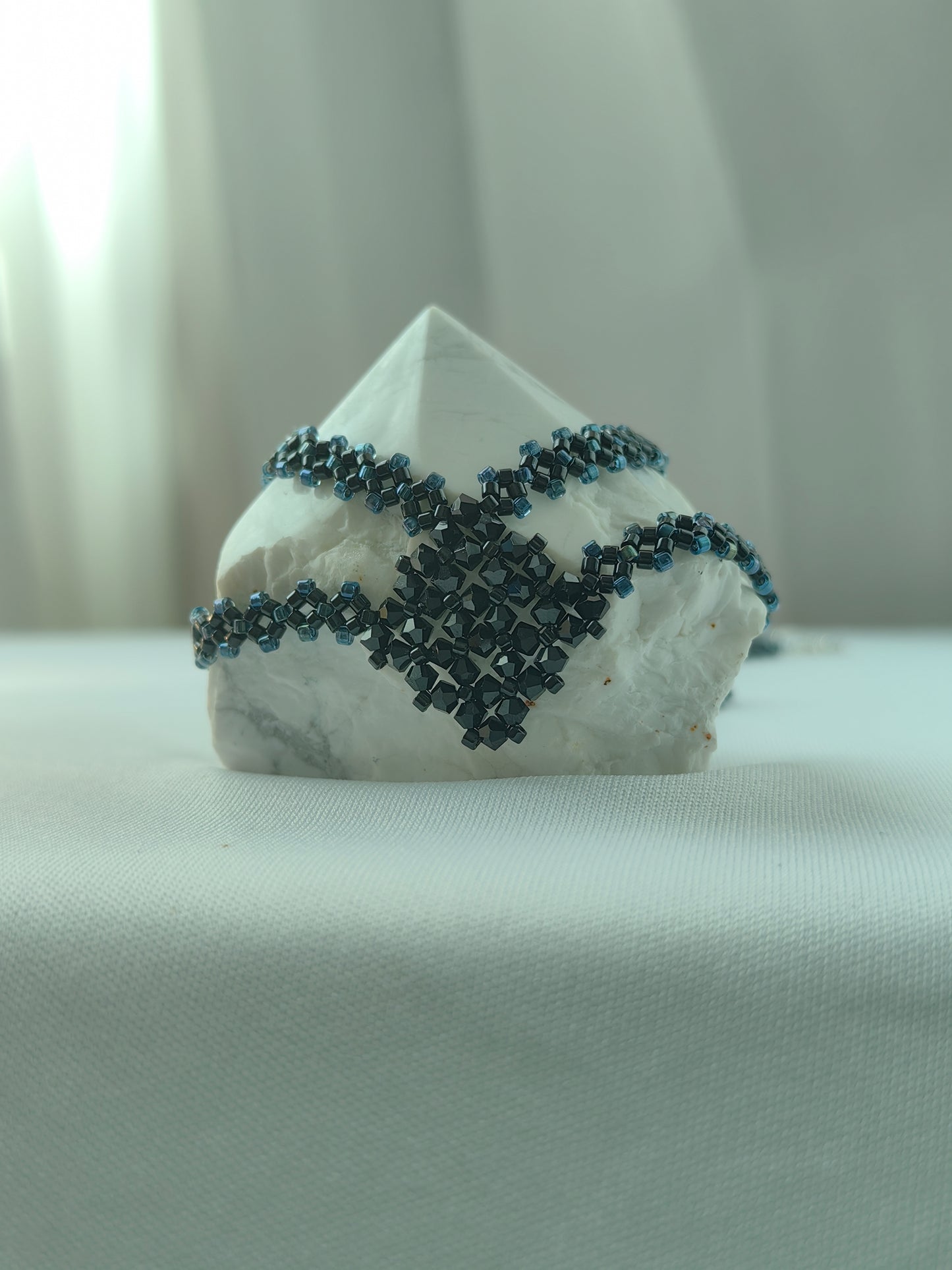"Midnight Cluster" Double-Strand Beaded Necklace